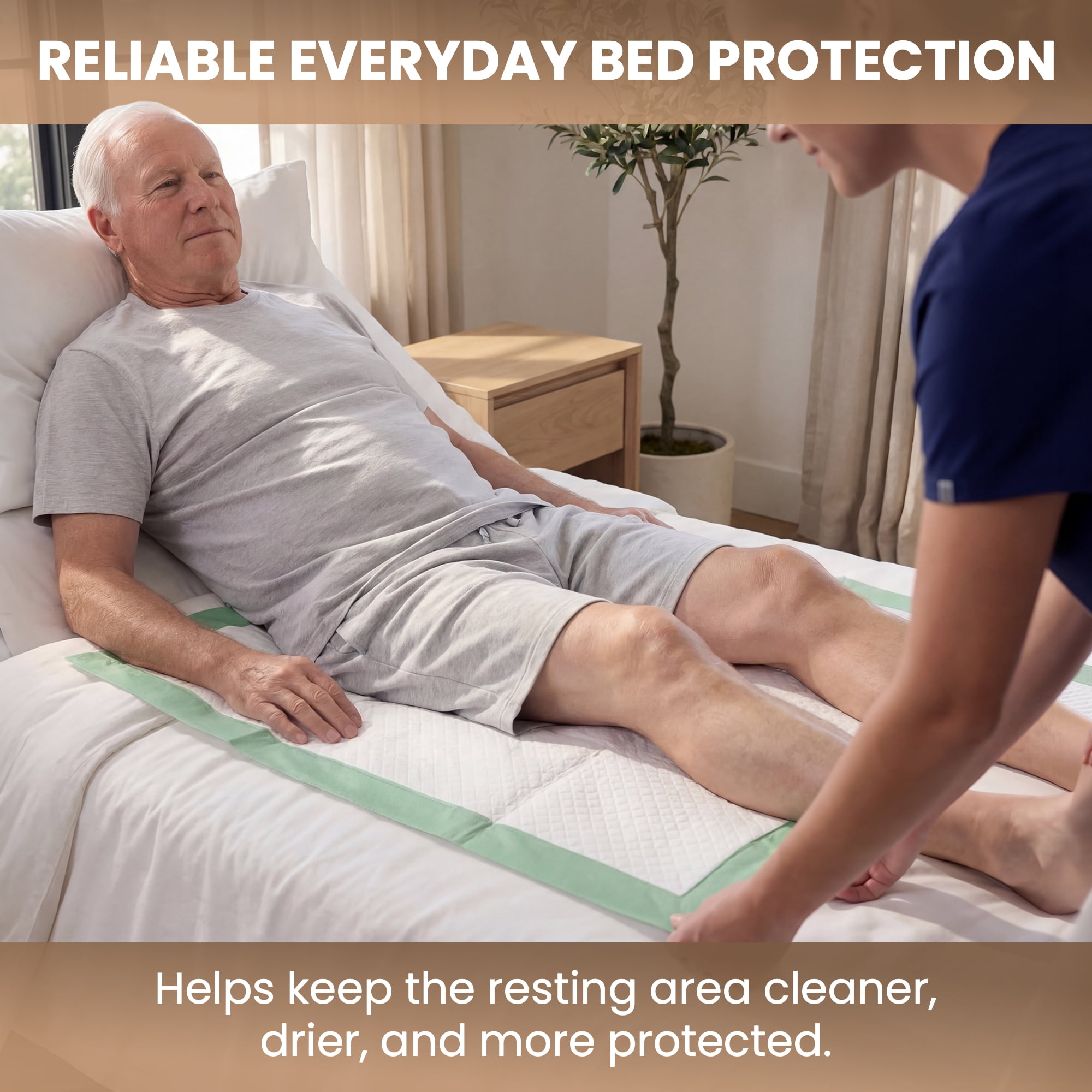 Disposable Bed Pads for Adults 36x36", 50 Count - Extra Large Bed Pads, Leakproof Incontinence Bed Pads, Chucks Pads Disposable Adult, Super Absorbent Disposable Underpads - Great for Adult, Babies