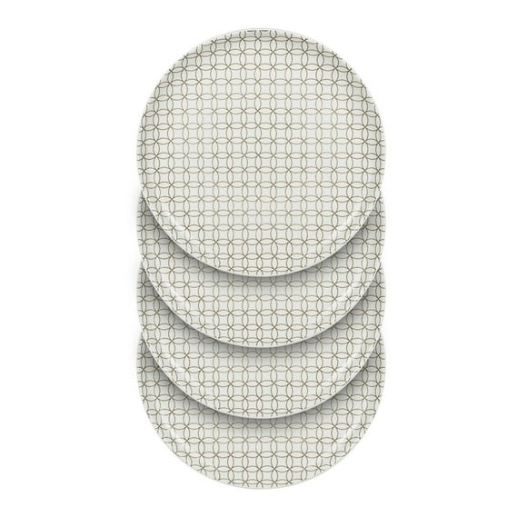 Mainstays Alessandra Brown 4-pack Stoneware Dinner Plate Set, 10.5"