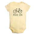 thumbnail image 2 of iDzn Ride On Bicycle Novelty Rompers For Babies, Newborn Baby Unisex Bodysuits, Infant Jumpsuits, Toddler 0-12 Months Kids One-Piece Oufits (Yellow, 0-6 Months), 2 of 5