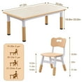 thumbnail image 2 of YUKOOL Kids Table and 6 Chair Set - Multi-Functional, Adjustable Height, Ergonomic Design, HDPE Material,Brown, 2 of 5