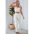 thumbnail image 3 of POGLIP Women's White Cropped Cami Top and High Waist Pants Two Piece Set, 3 of 6