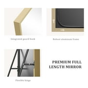 EDX Arched Full Length Mirror 59x16 Full Body Mirror Rectangle Free Standing Wall Mounted Leaning Hanging Floor Mirrors, Gold
