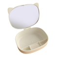 thumbnail image 2 of Caja de almacenamiento de joyas con espejo, organizador de gran capacidad para collares, dormitorio Blanco Yuyangstore Organizador de joyas, 2 of 7