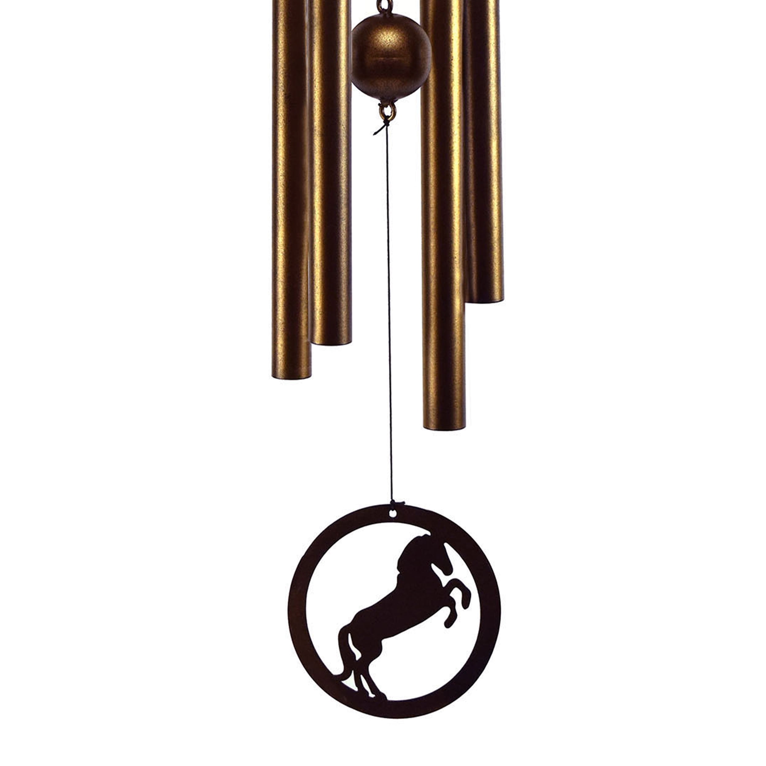 Rivers Edge Products Rivers Edge Products 40" Brass Wind Chime for Outside - Weather-Resistant Soothing Metal Wind Bell - Western Animal Outdoor Decor for Patio, Garden, Porch, Cabin - Horse Bronze