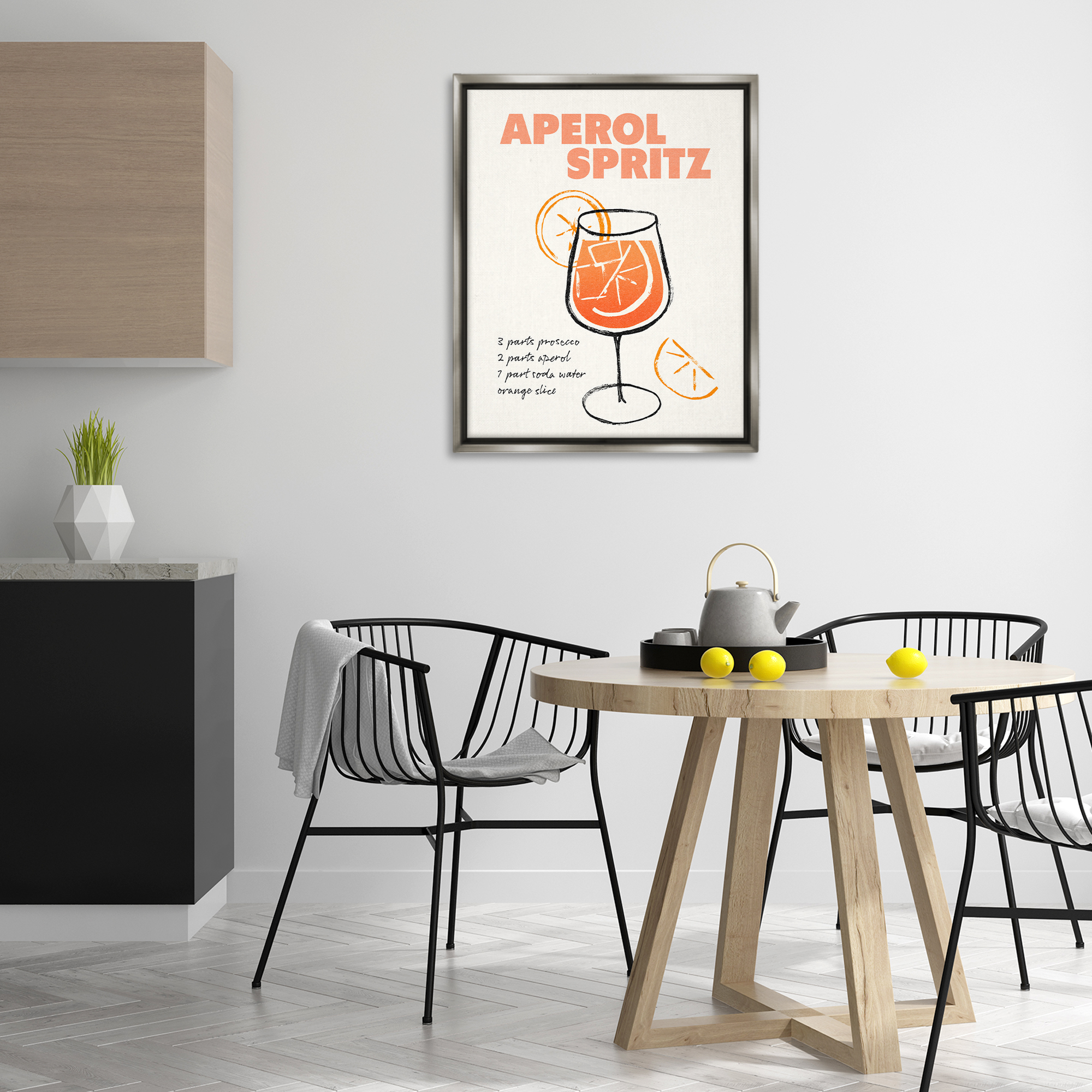 Stupell Industries Aperol Spritz Recipe Food & Beverage Painting Gray Floater Framed Art Print Wall Art, 25 x 31