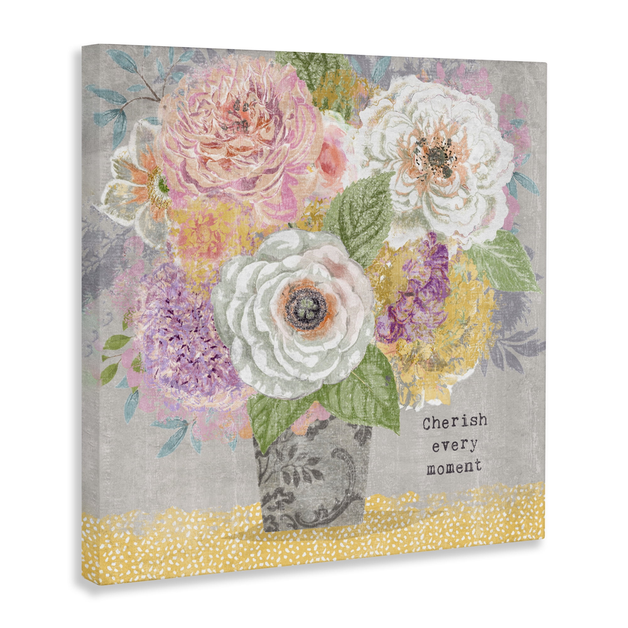 Stupell Industries Cherish Every Moment Inspiration Canvas Wall Art, design by Suzanne Nicoll