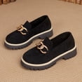 thumbnail image 7 of ZunFeo Womens Chunky Platform Loafer Slip On Shoes with Gold Chain - Black Suede-Like Comfort Casual Shoes - Non-Slip Rubber Sole Sizes 5.5-9.5,Size 7.5, 7 of 7
