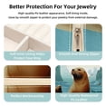 thumbnail image 3 of Sea Lion Travel Portable Decorative Box - Square Jewelry Storage and Organizer Box for Rings, Earrings, Necklaces, and Bracelets - Suitable for Girls and Women - Necklace Organizer Box, 3 of 6