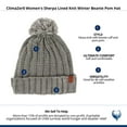 thumbnail image 3 of ClimaZer0  Sherpa Lined Knit Winter Beanie Pom Hat (Women), 3 of 3