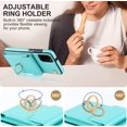 thumbnail image 5 of MYKOMI Phone Case for Samsung Galaxy S20 5G 6.2 inch Wallet Cover with HD Screen Protector and RFID Blocking Ring Stand Credit Card Holder Cell Accessories S 20 20S UW G5 Women Men Teal, 5 of 6