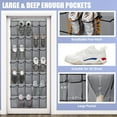 thumbnail image 2 of Scidweet Over The Door Shoe Organizer, 35 Large Breathable Mesh Pockets Hanging Storage Holder Shoe Rack Closet Organizer, Grey, 2 of 7