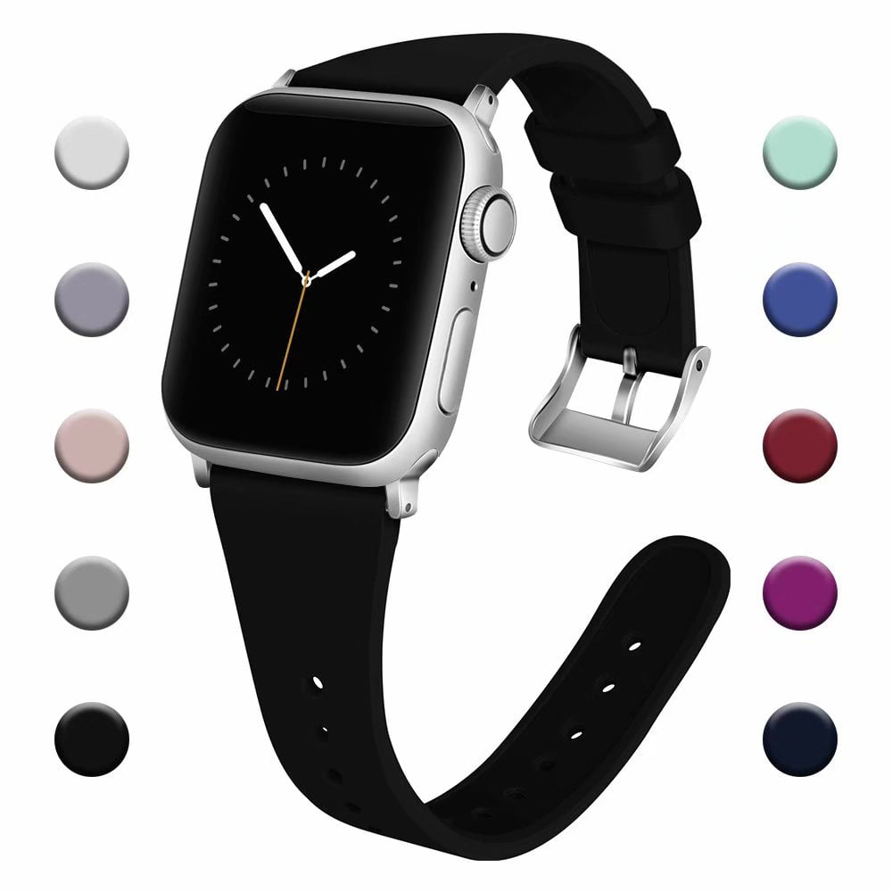IGK - Compatible Apple Watch Band 38mm 40mm 42mm 44mm Women Men, Soft Silicone Sport Replacement 