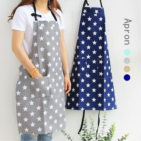 

GXSR Adjustable Bib Apron Waterdrop Resistant with 2 Pockets Cooking Kitchen Aprons for Women Men Chef