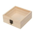 thumbnail image 2 of HOMYL Wooden Box Jewelry Display Case DIY with Hinged Glass Lid Wedding Gift Boxes 12cmx12cmx5cm, 2 of 8
