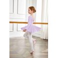 thumbnail image 6 of Arshiner Girls Ballet Leotards with Chiffon Dance Skirt Long Sleeve Crisscross Back Toddler Dance Outfit Combo, 6 of 6