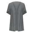 thumbnail image 5 of Sakmal Lightweight Coats for Women Plus Size Short Sleeve Gray Casual Cardigan Loose Fit Solid Jackets for Women Plus Size, 5 of 6