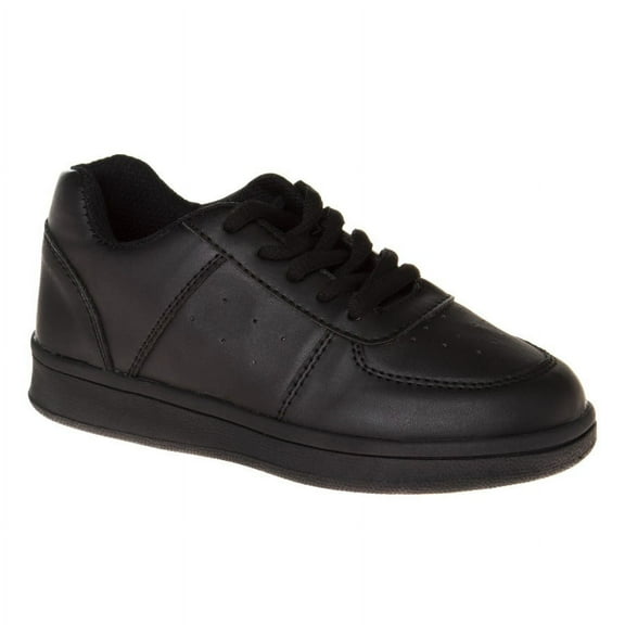 French Toast Kids Lace-up Flat Heel Faux Leather Sneakers - Size 11, Black