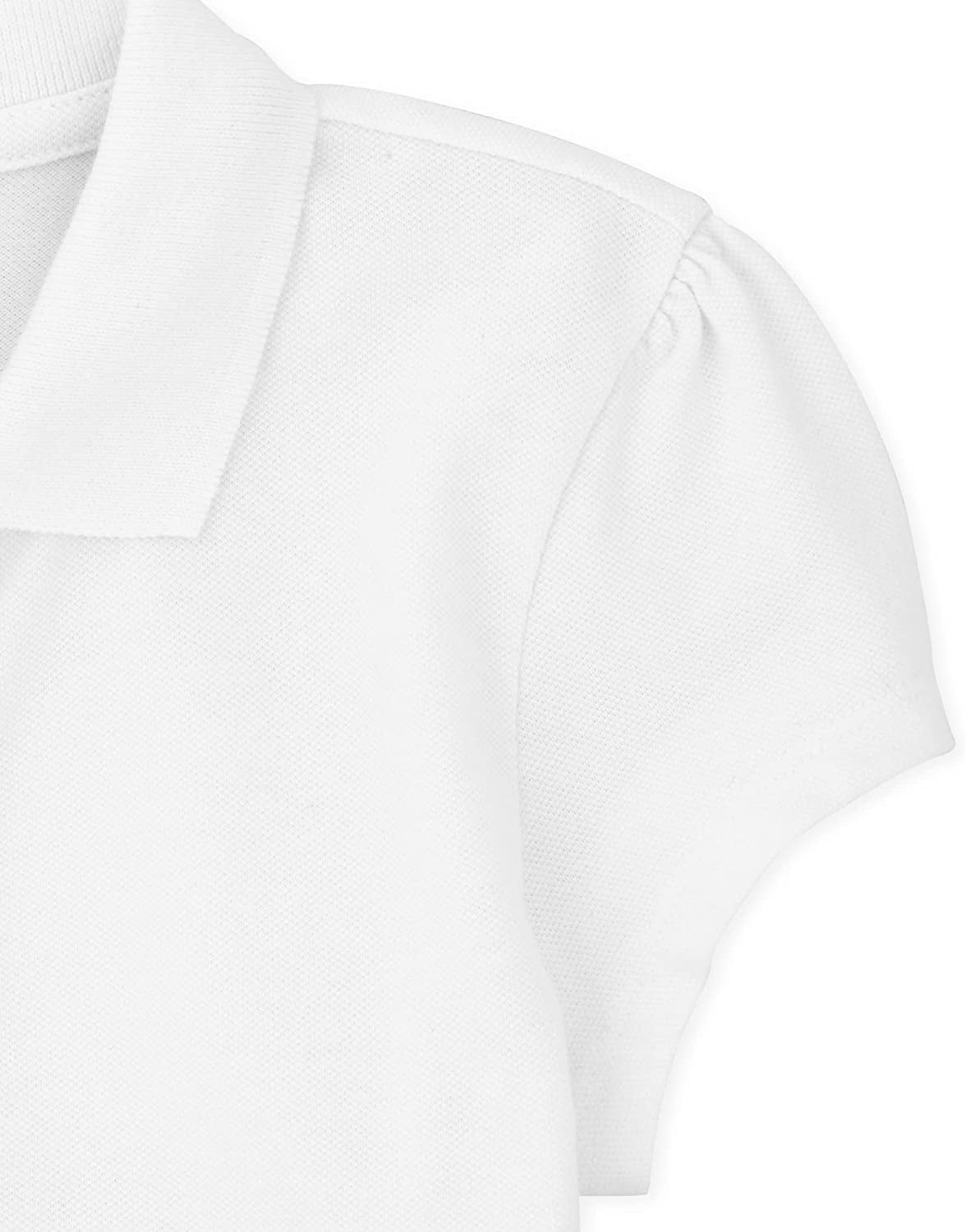 The Children's Place Girl's Uniform Short Sleeve Ruffle Pique Polo, 5-Pack