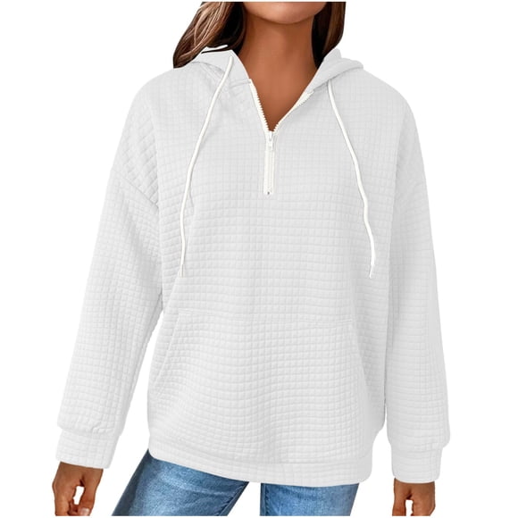 MSJUHEG Zip Up Hoodie Women Womens Hoodies Pullover Half Zip Sweatshirts Cropped Hoodies Fleece Womens Quarter Zip Up Pullover Sweaters Winter Clothes Womens Tops Dressy Casual Hoodies for Women