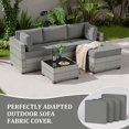 thumbnail image 4 of Snubbull Patio Furniture Cushions, Replacement Outdoor Cushions for 4-Seat Sectional Sofa,Waterproof & Zipped, Light Gray, 4 of 6