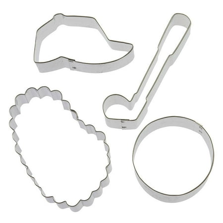 Gold Plated Cigar Cutter - Golf Cookie Cutter Set - 4 Pieces - Foose Cookie Cutters - US Tin Plated Steel HS0419