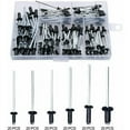thumbnail image 3 of Black Rivet 120 Pieces Blind Rivets Rivets with Box Aluminum Rivet Pop Rivet Pop Rivets Assortment Round Open Rivets Aluminum Blind Rivets Dome Head Rivets for Metal, 3 of 5