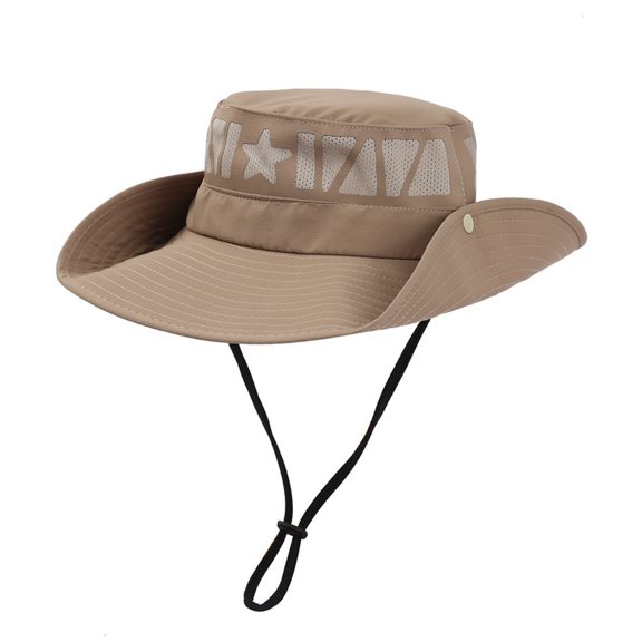 Umfun Women's Mesh Panel Boonie Sun Hat, Breathable Outdoor Fishing Hat with Chin Strap, UV Protection Safari Hat for Hiking and Camping