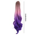 thumbnail image 3 of Woman Tri-Color Synthetic Long Wavy Curly Ponytail Hair Extension Wig, Pullover Toupee, 3 of 7