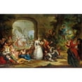 thumbnail image 2 of Charles-Antoine Coypel 18x13 Black Ornate Wood Framed Double Matted Museum Art Print Titled - Roland and the Marriage of Angelique, 2 of 5