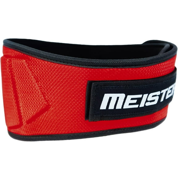 Meister Contoured Neoprene Weight Lifting Belt - Red - Small / Medium