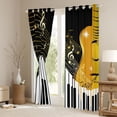 thumbnail image 3 of Manfei Music Instrument Piano Curtains Pack of 2 (42x84 Each),Musical Notes Curtains Blackout,Gold White Black Bedroom Curtains For Kids,Luxury Bedroom Decor, 3 of 6