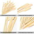 thumbnail image 2 of 3.5 Inch Bamboo Skewers 100PCS Food Appetizer Toothpicks Wide Flat Paddle Bamboo Wood Picks for Cocktail, Marshmallow, Fruit, Grilling, Drink, BBQ, Barbecue, Yakitori Chicken, Fondue, Roasting, 2 of 5