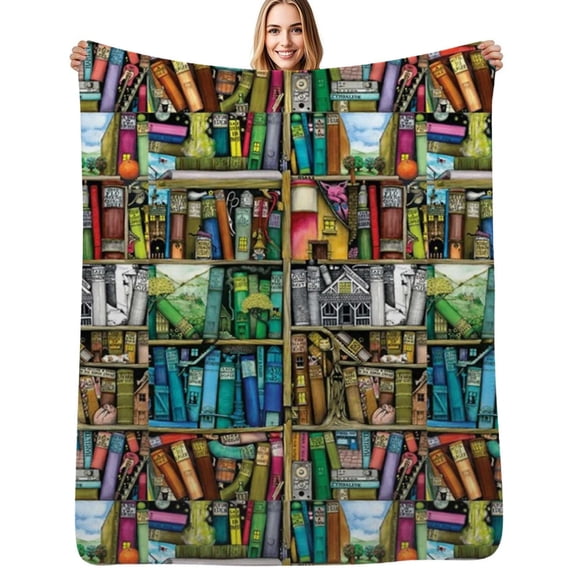 Fantastic library Flannel Blanket Warm Soft Bedding Throws Winter Camping Chair Sofa Bed