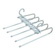 thumbnail image 3 of GUOOL 5 Layers Clothes Hangers Pants Hanger Sturdy Frame Wardrobe Organization Storage anti slip gray white, 3 of 9