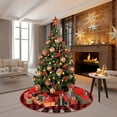 thumbnail image 3 of Fmbmuo Plaid Christmas Tree Skirt Multiple Sizes Red Christmas Decorations, Rustic Festive 100%Polyester Vintage Tree Skirt for a Cozy Christmas Morning, 3 of 4