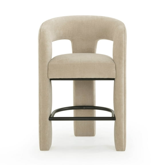 Malone Taupe Performance Chenille Stool