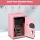 thumbnail image 2 of Younion Caja Fuerte Para Dinero Y Efectivo, Tamaño Mini, Caja Fuerte De Seguridad Para Dinero, Joyas Y Objetos De Valor, 4.6 X 4.2 X 6.9 Pulgadas, Color Rosa, 2 of 7
