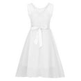 thumbnail image 3 of Bigersell Tank Maxi Dress Women Zipper Lace Off Shoulder Sleeveless Round Neck Dress Princess Mini Dress Tall Sun Dress Style 20824, Female Mid-Length Dresses White S, 3 of 6