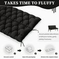 thumbnail image 3 of Snubbull Swing Replacement Cushion, Outside Bench Cushion with Backrest, 2-3 Seater Cushion with 6 Ties for Outdoor Furniture, 60 x 40 x 5 inches Porch SwingCushion Garden Bench, Black, 3 of 7