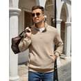 thumbnail image 5 of COOFANDY Mens Quarter Zip Pullover Quilted Sweatshirt Knit Long Sleeve Mock Neck Sweater Polo with Pocket, 5 of 10