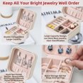 thumbnail image 4 of Mini Jewelry Box, Travel Jewelry Case for Women Girls, Leather Small Jewelry Travel Organizer Jewelry Display Box, Portable Storage Box for Necklace Earring Ring Pendant, White, 4 of 9