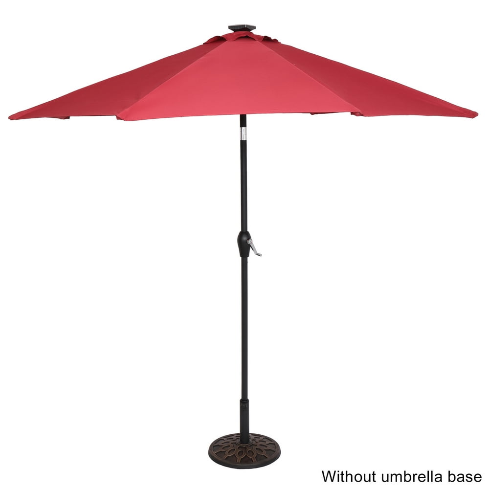 Kepooman 9FT Round Patio Umbrella, Outdoor Market Table Umbrella with Strip Light for Garden, Lawn, Backyard & Pool, Without Base, Wine Red Kepooman 9FT Round Patio Umbrella, Outdoor Market Table Umbrella with Strip Light for Garden, Lawn, Backyard & Pool, Without Base, Wine Red