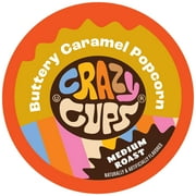 Crazy Cups Buttery Caramel Popcorn Coffee Pods, Medium Roast, 22 Count For Keurig K Cup Machines