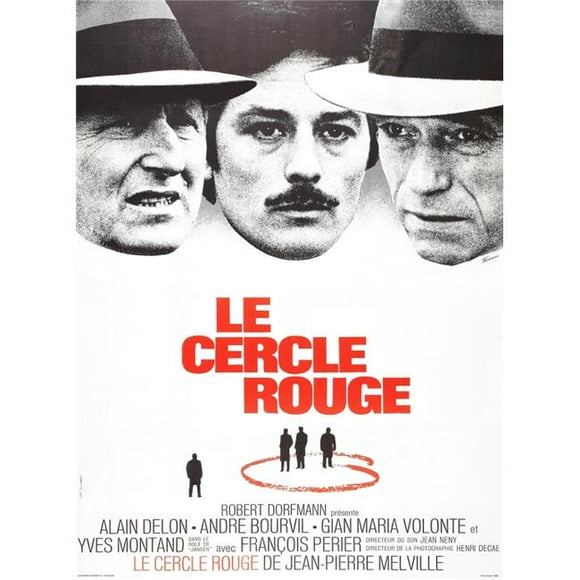 Everett Collection EVCMCDRECIEC003HLARGE The Red Circle Aka Le Cercle Rouge From Left - Andre Bourvil Alain Delon Yves Montand 1970 Movie Poster Masterprint, 24 x 36 - Large