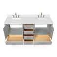 thumbnail image 6 of ARIEL Cambridge 73 Inch Double Rectangle Sink Vanity With White Quartz Countertop In Grey, 6 of 7