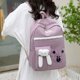 thumbnail image 2 of Mochila de dibujos animados Mochila de oso para niñas Mochila linda para uso diario (púrpura), 2 of 2