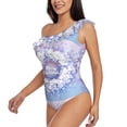 thumbnail image 2 of Easygdp Round Snow Merry Christmas Women's One Shoulder Ruffle Monokini Bathing Suits with Removable Chest Pad, Quick Drying - XX-Large, 2 of 8