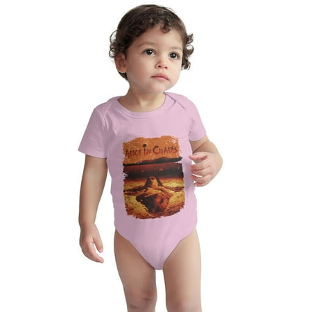 

Alice Baby Onesie in Chains Dirt Toddler Baby Boys Girls Short-Sleeve Bodysuits Cotton Romper Pink 2 Years