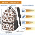 thumbnail image 3 of Football Icon White Pattern 17" Waterproof Oxford School Backpacks for Teens, S-Shape Padded Straps, for School, Travel, Hiking, Camping, 3 of 5