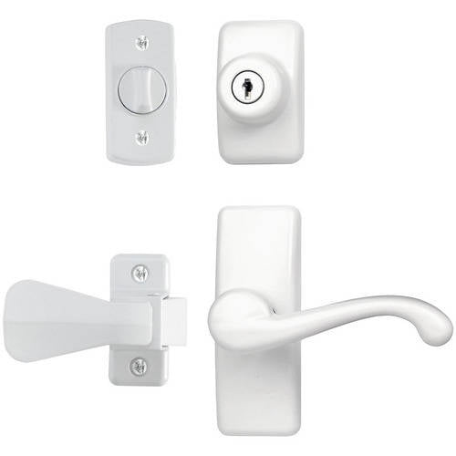 Ideal Deluxe Storm and Screen Door Lever Handle and Keyed Deadbolt